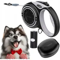 DOGNESS Automatische Hondensnoer 5m (L) met Poepzakhouder tot 36kg