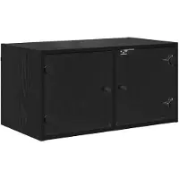 vidaXL Wandkast 68 x 37 x 35 cm Bewerkt hout Zwart Eiken