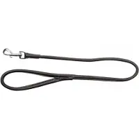 Dingo Ronde Leren Halsband SOFT Zwart 90cm
