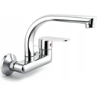 Unitec Wandkraan Keuken Zwenkbaar 19.5cm Chroom - Compleet Monteren
