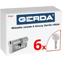 Gerda WKE1 Cilinderslot 30/40 Nikkel Satijn met 6 sleutels