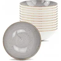 Lubiana Boss Diepe Borden 18 cm - 12 stuks - Grijs Porselein