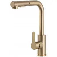 Gamma Keukenmengkraan Side 2 Geborsteld Goud - Uittrekbare Uitloop