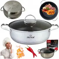 Zilner Lage Brede Pan met Marmscoating 28cm 6.5L - Inductie