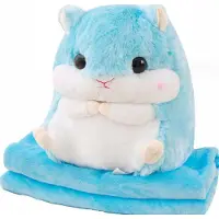 Smukee Knuffel Hamster 2-in-1 Pluche Kusjes met Dekentje - 40cm