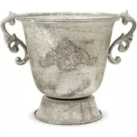 Artpol Metalen Decoratieve Pot Grijs 18.5x23x18.5 cm
