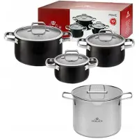 Gerlach Prime Pannenset 7-delig met 7L Ambiente Pan, Zwart, Inductie