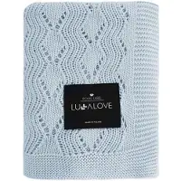 Lullalove Lullalolove Baby Dekenbe Zonnebloem Zigzag Blauw 80x100cm
