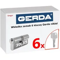 Gerda WKE1 Cilinderslot 30/35 Nikkel - 6 Sleutels