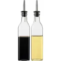 Smukee 2x Glazen Olie- & Azijnflessen 500ml met Doseerset