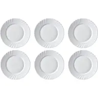 Galicja 6x Bord Diner Borden Bianco Wit Glas 25cm