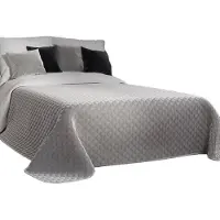 Hobby Hall Velvi Serie - Decoratieve Sprei - Klassiek Grijs - 220x240cm - Pikvorm Elegantie