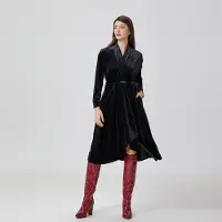 Smart & Joy Wikkeljurk van fluweel en zoom met ruches
