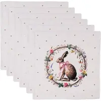 Clayre & Eef Servetten Katoen Set van 6 40x40 cm Beige Katoen