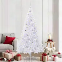 vidaXL Kunstkerstboom met 300 LED Wit 210 cm PVC en Staal