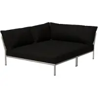 Houe Loungeset Level 2 Cozy Corner Left Frame Muted White Cushion Dark Grey