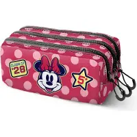 KARACTERMANIA - Disney - Minnie Mouse - Trick FAN 2.2 - Pennenzak - Potloden Etui met Triple Rits - Pennenetui met Trolley bevestiging - Roze