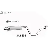 ASSO 34.6108 Uitlaat middendemper