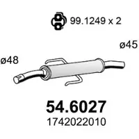 ASSO 54.6027 Uitlaat middendemper