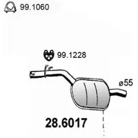 ASSO 28.6017 Uitlaat middendemper