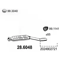 ASSO 28.6048 Uitlaat middendemper