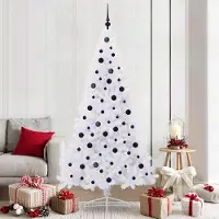 vidaXL Kunstkerstboom met 300 LED Wit 210 cm PVC en Staal