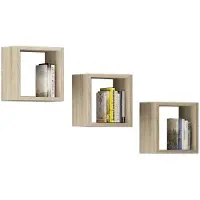 Akord Set van 3 Wandplanken 25x25cm Eiken Sonoma Mat Finish