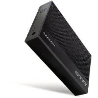 Axagon EE35-GTR USB-C 5Gbps - SATA 6G, 3.5 inch ribbelde behuizing, zwart - USB Type C, HDD-behuizing, 3.5 inch, SATA, Serial ATA II, Serial ATA III, 5 Gbit/s, USB-aansluiting, zwart