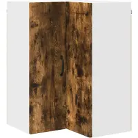vidaXL Wandhoekkast PORTO Rook Eiken 57 x 57 x 80 cm Bewerkt hout
