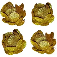 Kerst kerstballen set Goude glitter roos