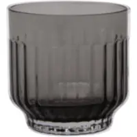 XLBoom Mila Tumbler Dark Grey Set van 4 – Mondgeblazen glazen tumbler set (4 stuks) – Verkrijgbaar in Amber | Clear | Dark Grey | Green – Design servies voor tafel