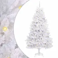 vidaXL Kunstmatige Hinged Kerstboom Wit 240 cm PVC en Staal