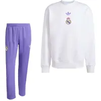 Adidas Real Madrid Lifestyler Crew Trainingspak Wit Paars