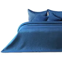AmeliaHome Blauwe Gewatteerde Plaid 170x210cm voor Bank en Bed
