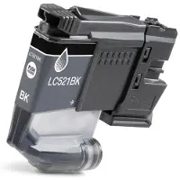 PrintAbout Huismerk vervangt Brother LC-521BK Inktcartridge Zwart