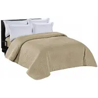 Cotton World Gewatteerde dubbelzijdige sprei 220x240cm - Latte Beige