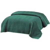 Cotton World Decoratieve Velours Sprei 170x210 cm Groen Visgraat