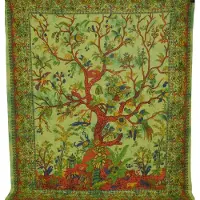 Boho Indiase Sprei 'Levensboom' Katoen 240x210cm