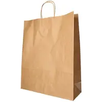 Papstar Papier-Tragetasche, 400 x 320 x 120 mm, braun aus Kraftpapier, 80 g/qm, Tragkraft: 8 kg, mit Tragek