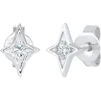 KUZZOI - Oorbellen - Oorbellen Heren Ster Glazen Kristallen Xilion Geslepen Wit 925 Sterling Zilver Festival -