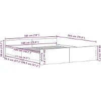 vidaXL Bedframe zonder matras, zwart eikenhout, 180x200 cm, houtvezel