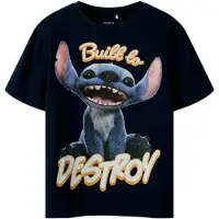 Name it Shirt 'NKMNila Stitch' navy / indigo / oranje / lichtroze
