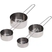 Eh Excellent Houseware Maatschepjes - 4x stuks - zilver - RVS - maatlepels - keuken/koken