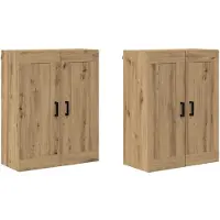 vidaXL Wandkast 2 st Artisan Eiken 69,5 x 34 x 90 cm Bewerkt hout