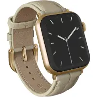 Burga Genuine Leather Band voor de Apple Watch | 38/40/41/42 mm - Buttermelt / Gold