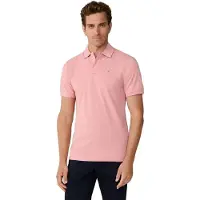 Hackett London Heren Slim fit piqué poloshirt roze (XXL), Casual, Katoen, Korte mouwen HM5600093
