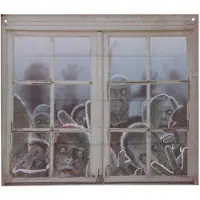 Fiesta raamposter zombie 80 x 90 cm grijs