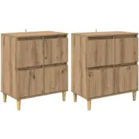 vidaXL Dressoirs 2 st Artisan Eiken 60 x 35 x 70 cm Bewerkt hout