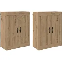 vidaXL Wandkast 2 st Artisan Eiken 69,5 x 34 x 90 cm Bewerkt hout