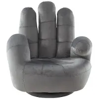 Vente-Unique.nl Draaiende kinderfauteuil CATCHY van fluweel - Antraciet